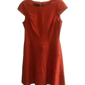 Jones New York  Orange‎ Cap Sleeve Zipper Back Lined Sheath Dress EUC Size 10P